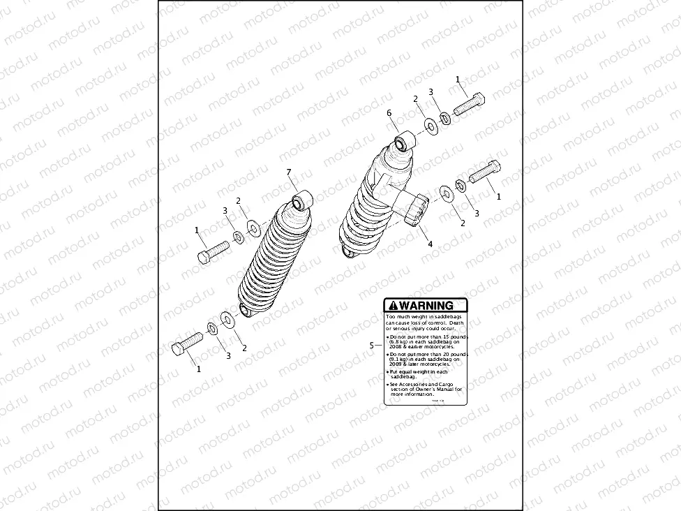 SHOCK ABSORBERS, REAR - FLHTCUL, FLHTKL, FLHXS AND FLTRXS