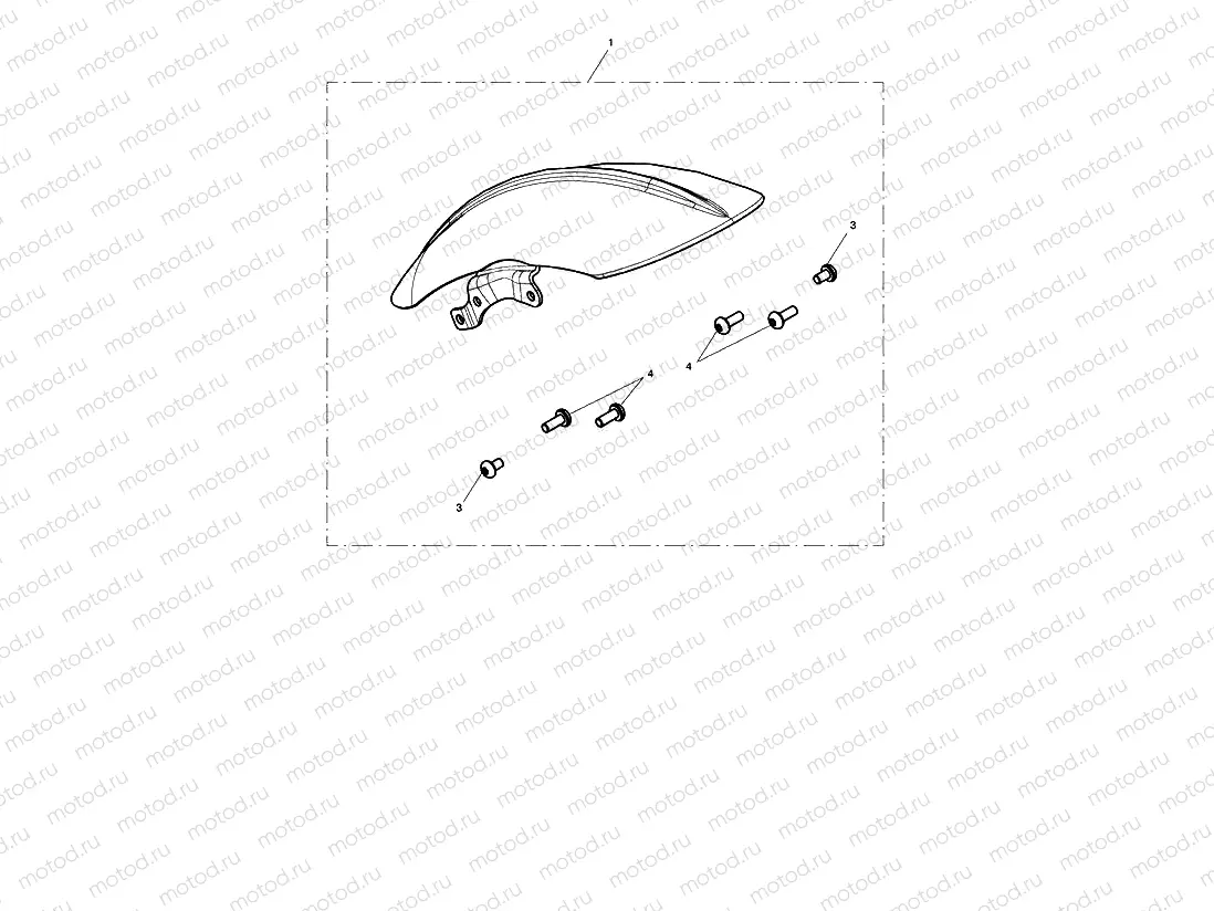 Short, Front Mudguard Kit, Black