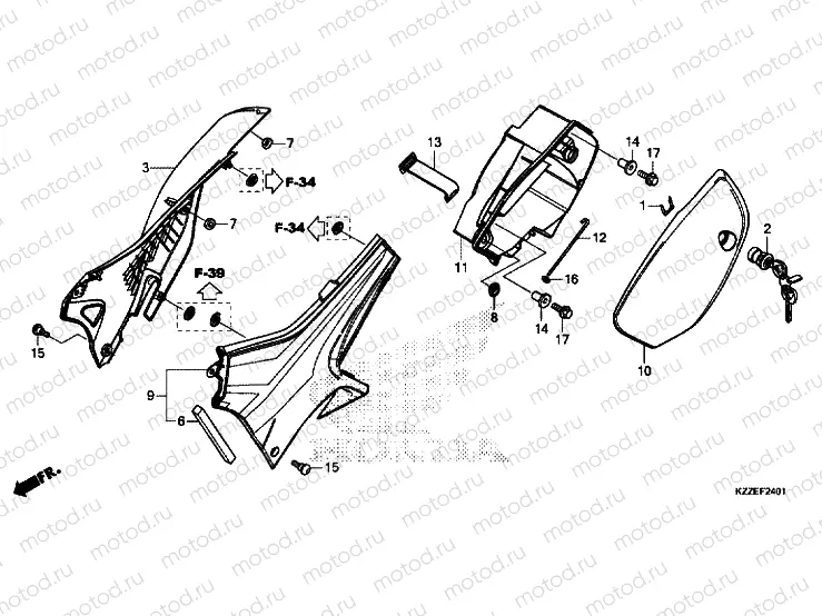SIDE COVER (CRF250RL / RLA)