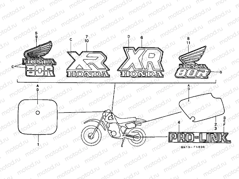 SIGN F-18 (XR80RF / RG / RH / RL)