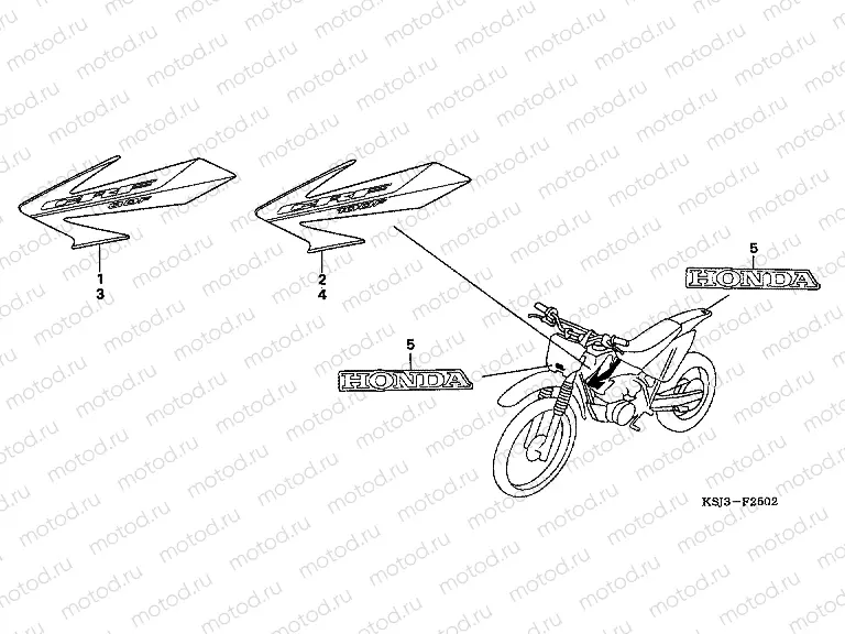 SIGN F-25-2 (CRF80F6 / CRF100F6)