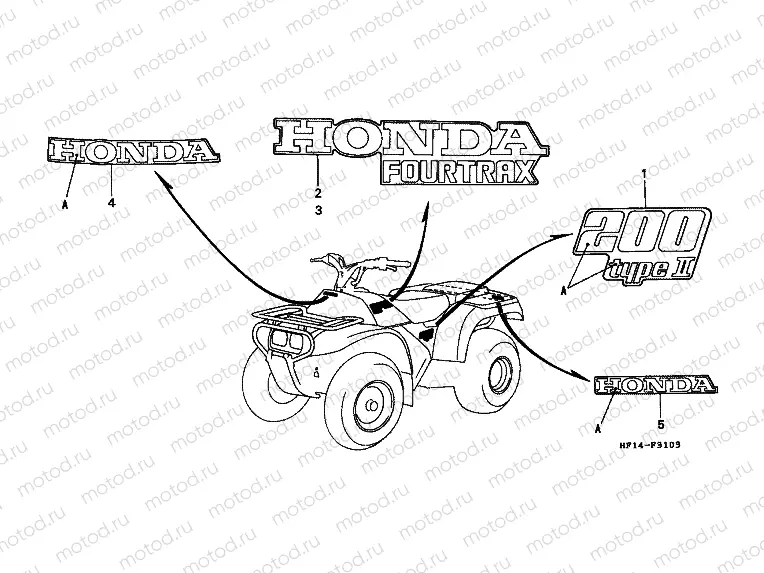 SIGN F-31-3 (TRX200D) (94 -96)