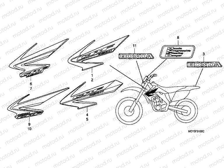 SIGN F-31 (CRF450X5,6,7,8)