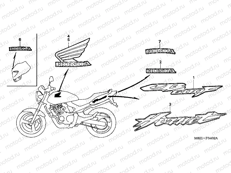 SIGN F-34-2 (CB600F3 / 4/5/6)