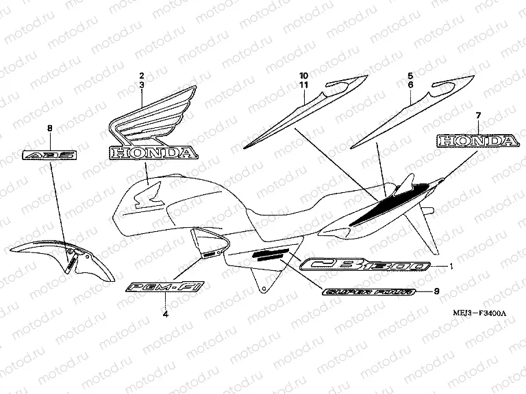 SIGN F-34 (CB1300 / A / F / F1)