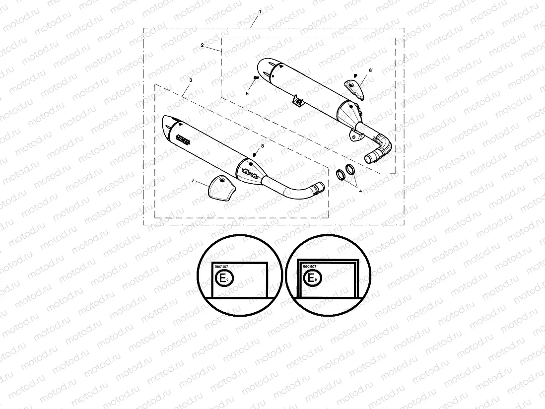 Silencer Pair, Homol, Brushed