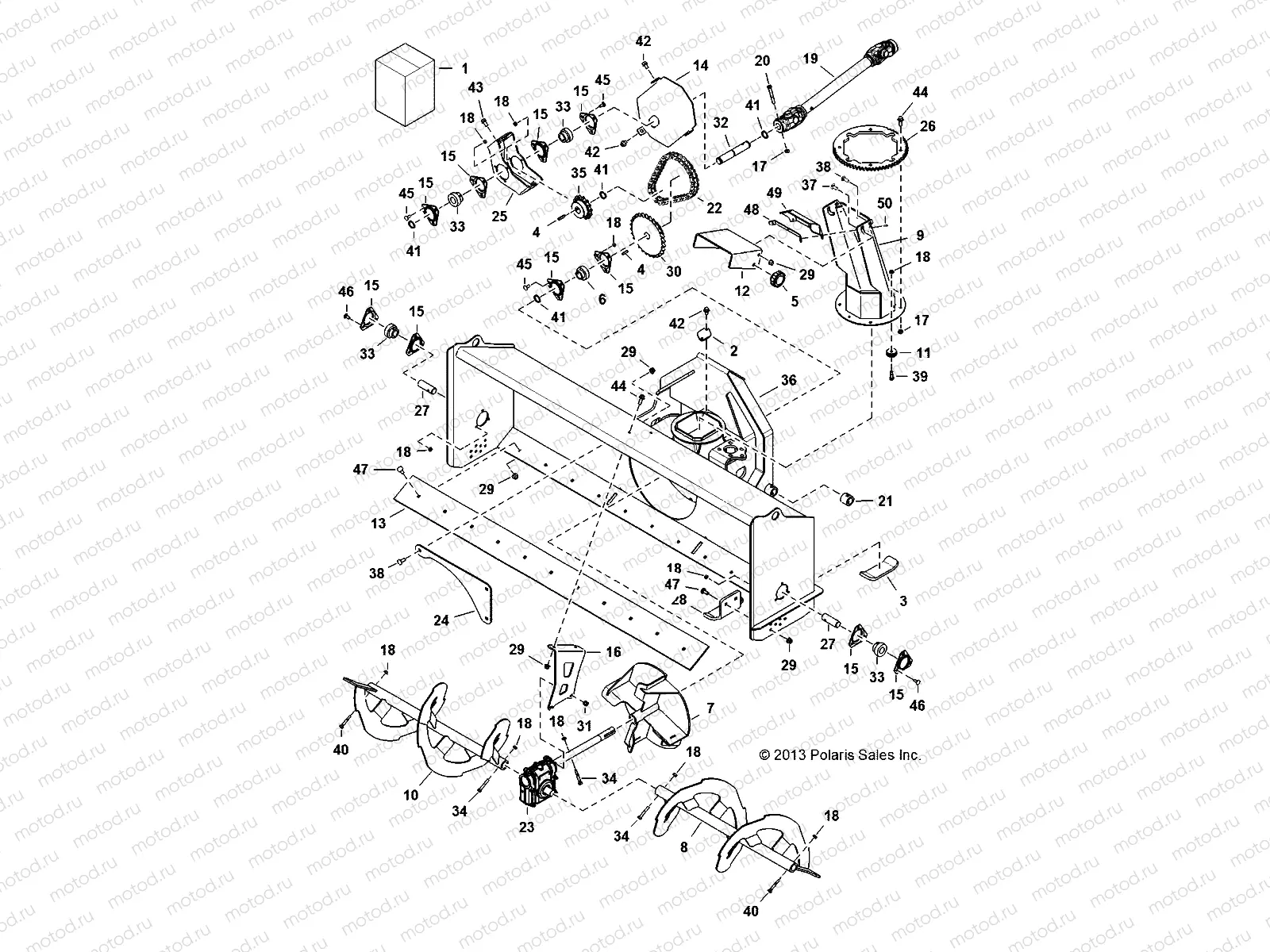 SNOW BLOWER | SNOW BLOWER, MAIN FRAME - D163PD1AJ/B4-BLWR (49BRUTUSFRAME6757)