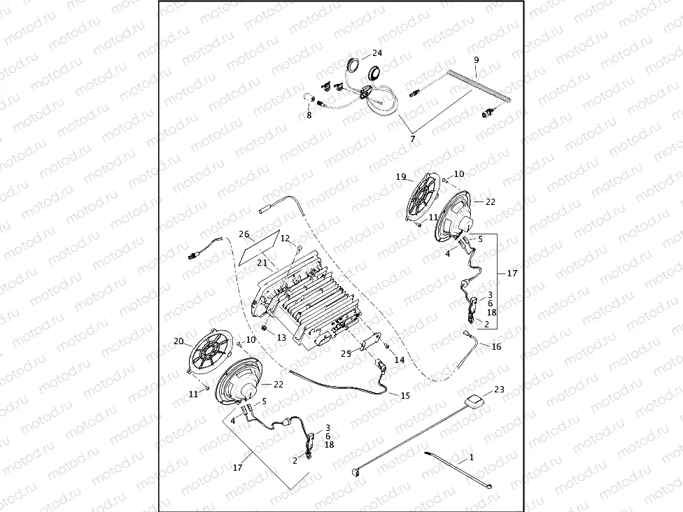 SOUND SYSTEM - FLHTCU, FLHTK, FLHTKL, FLHX AND FLHXS (1 OF 2)