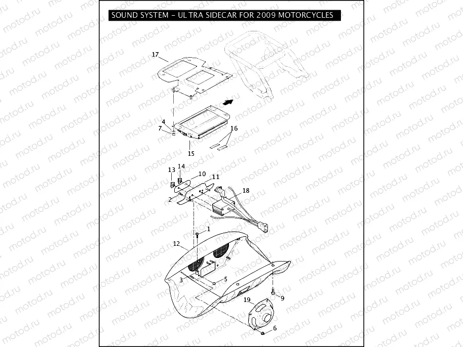 SOUND SYSTEM - ULTRA SIDECAR FOR 2009 MOTORCYCLES