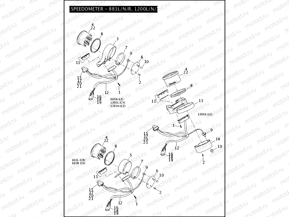 SPEEDOMETER - 883L/N/R, 1200L/N/X