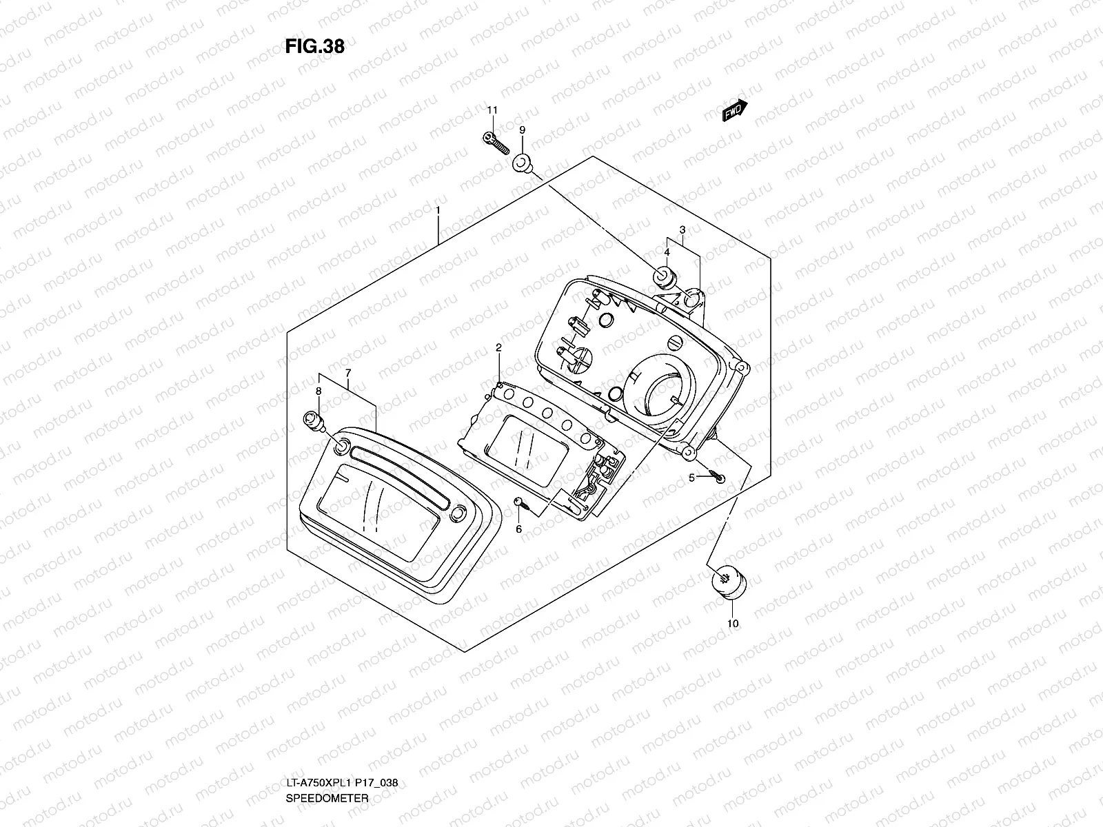 SPEEDOMETER ASSY (LT-A750XPL1 P17)