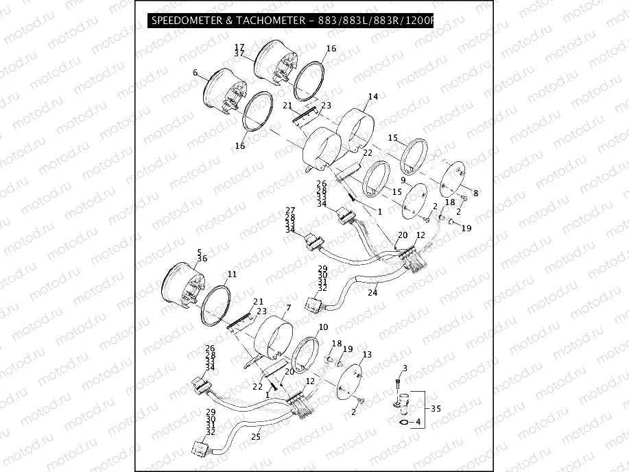 SPEEDOMETER & TACHOMETER - 883/883L/883R/1200R