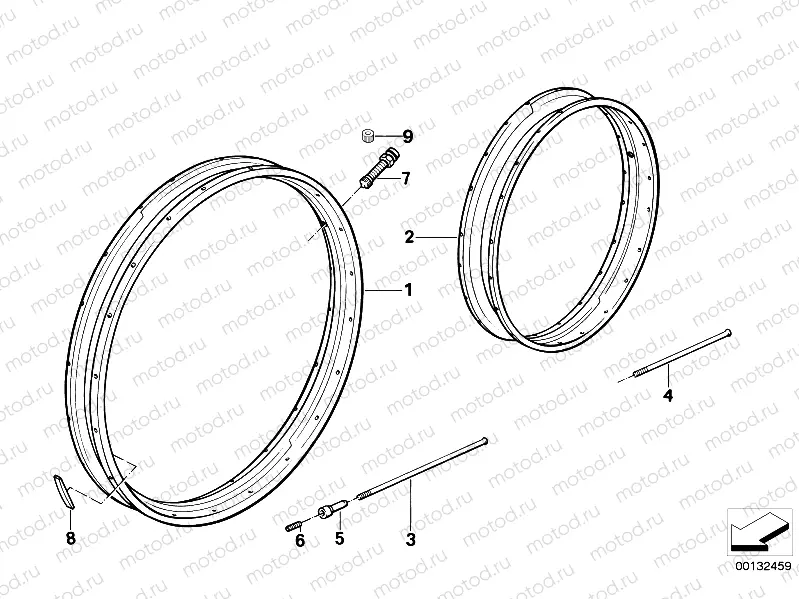 Spoke wheel rim/spoke