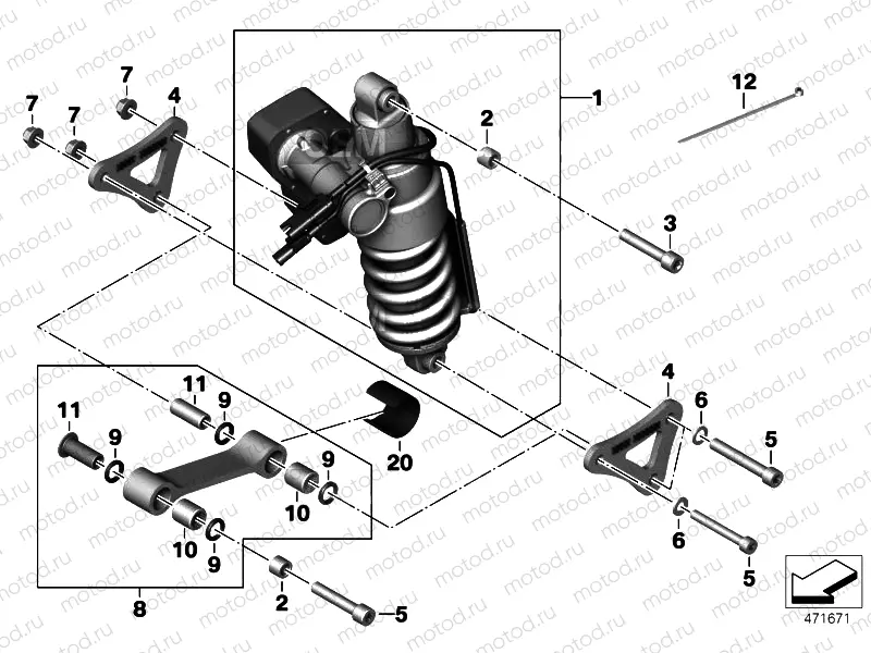 SPRING STRUT, ESA, REAR
