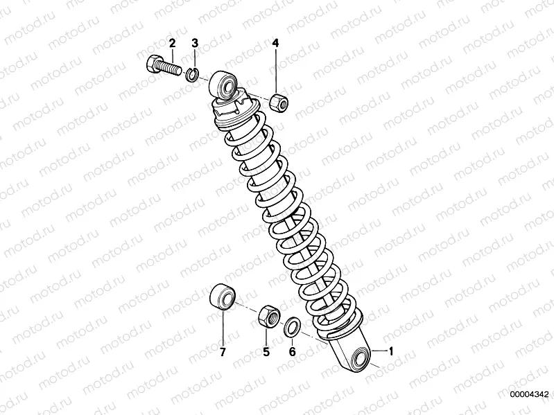 Spring strut, rear