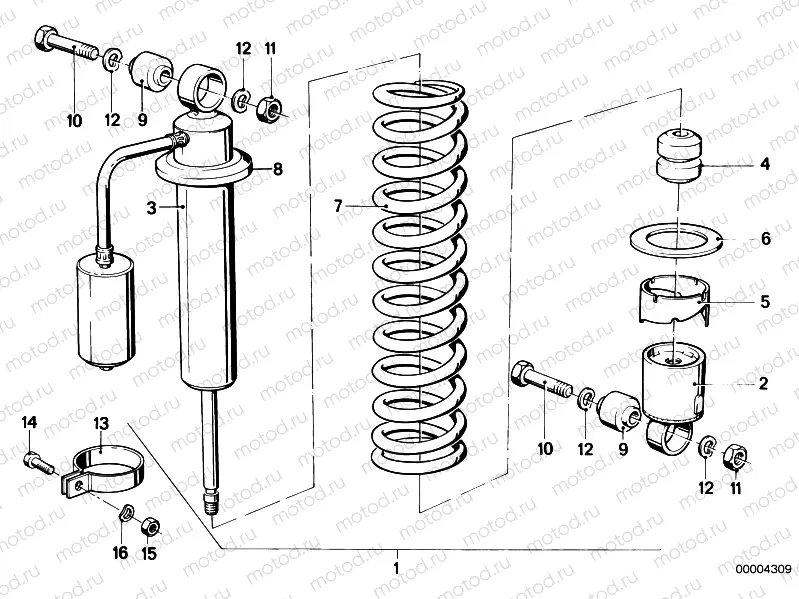 Spring strut rear hydraulic