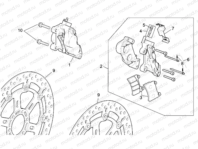 ST-RS vers. front brake caliper