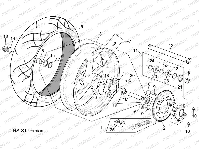 ST-RS version rear wheel