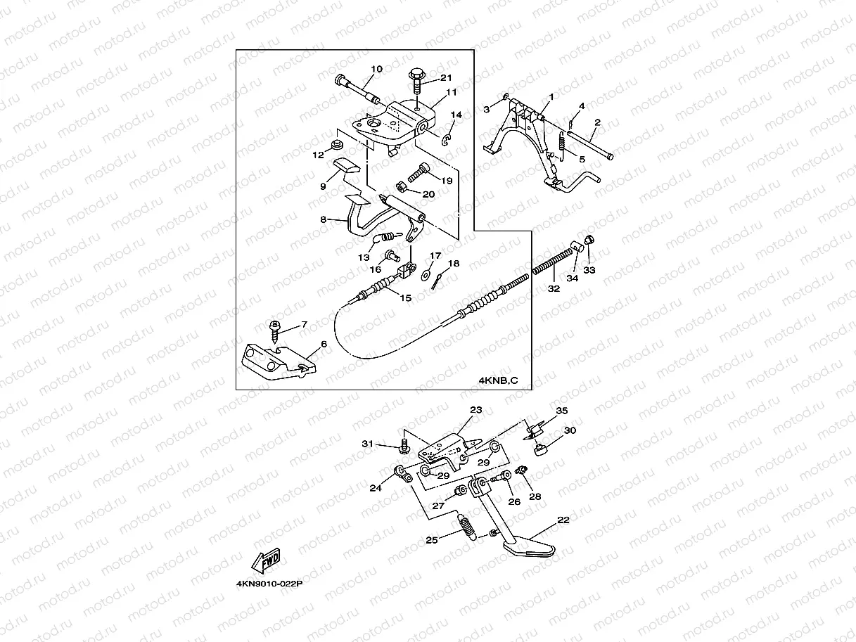 Stand. Footrest 1 (4 kN9, B, C)
