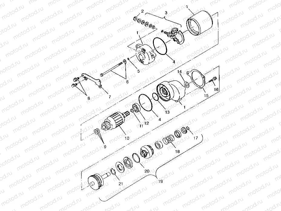 STARTING MOTOR 6x6 400L | STARTING MOTOR 6x6 400L, SWEDISH S948740 and  NORWEGIAN N948740 (4926812681054A)
