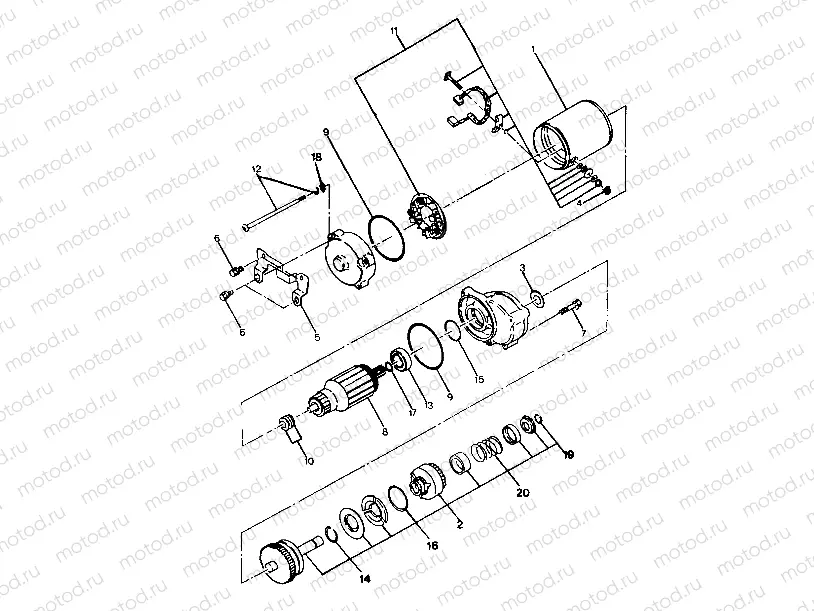 STARTING MOTOR ASSEMBLY  250 2X4 - Update (4919781978037A) | STARTING MOTOR ASSEMBLY  250 2X4 - Update (4919781978037A)