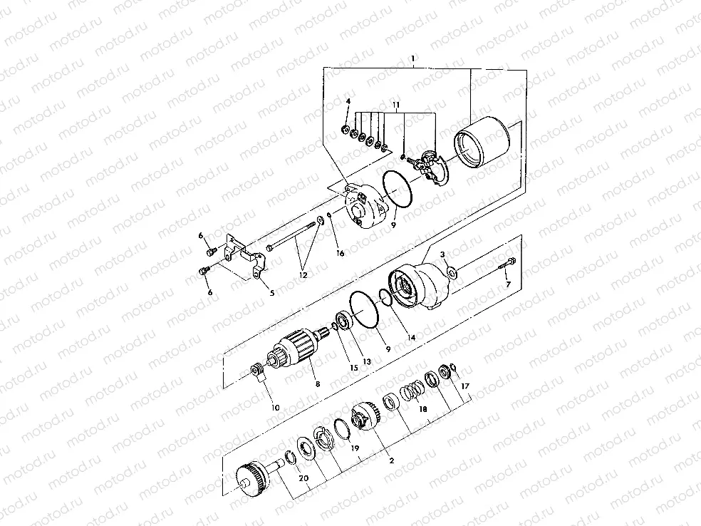 STARTING MOTOR ASSEMBLY 250 2X4/W927527 (4922862286037A) | STARTING MOTOR ASSEMBLY 250 2X4/W927527 (4922862286037A)