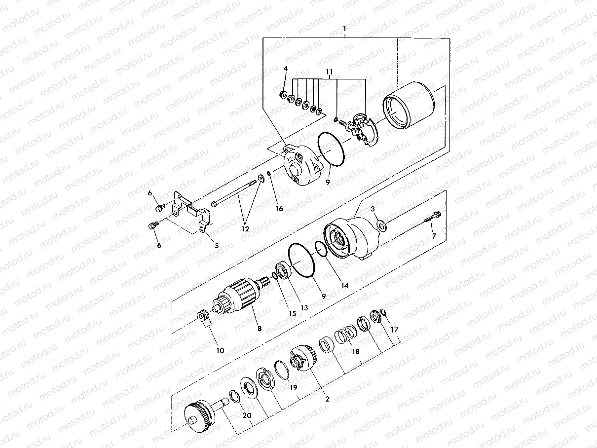 STARTING MOTOR ASSEMBLY 250 4x4 / W928127 (4922872287D003) | STARTING MOTOR ASSEMBLY 250 4x4 / W928127 (4922872287D003)