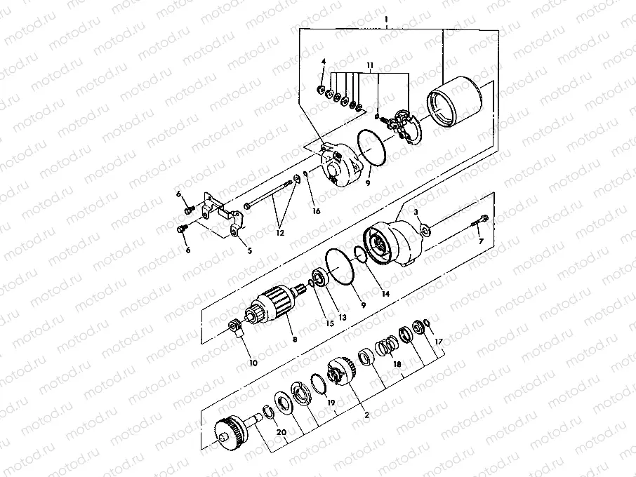 STARTING MOTOR ASSEMBLY 250 4x6 / W928627 (4922902290043A) | STARTING MOTOR ASSEMBLY 250 4x6 / W928627 (4922902290043A)