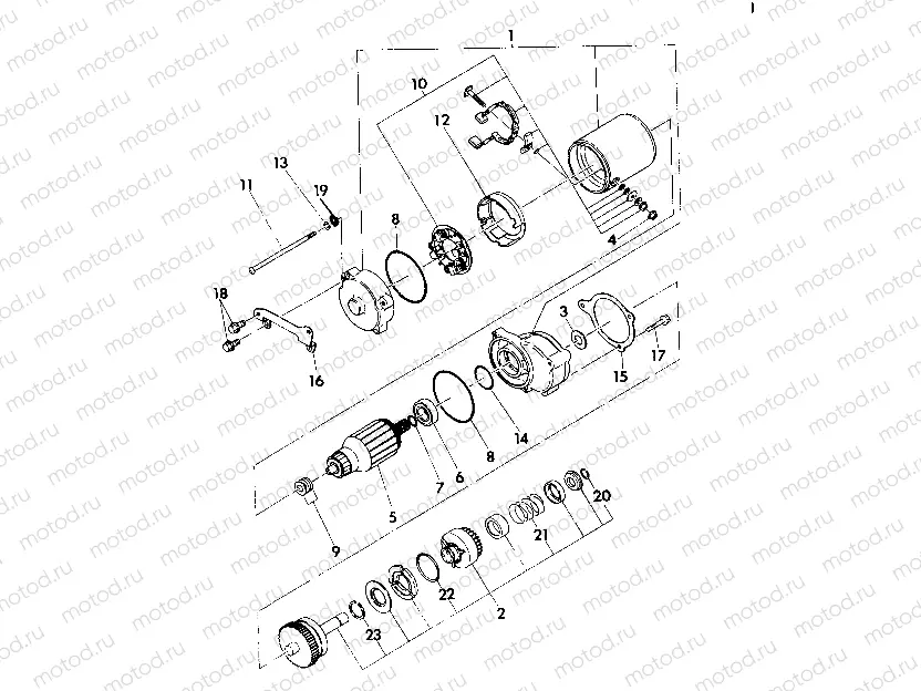 STARTING MOTOR ASSEMBLY 350 2X4 - Update (4919821982040A) | STARTING MOTOR ASSEMBLY 350 2X4 - Update (4919821982040A)