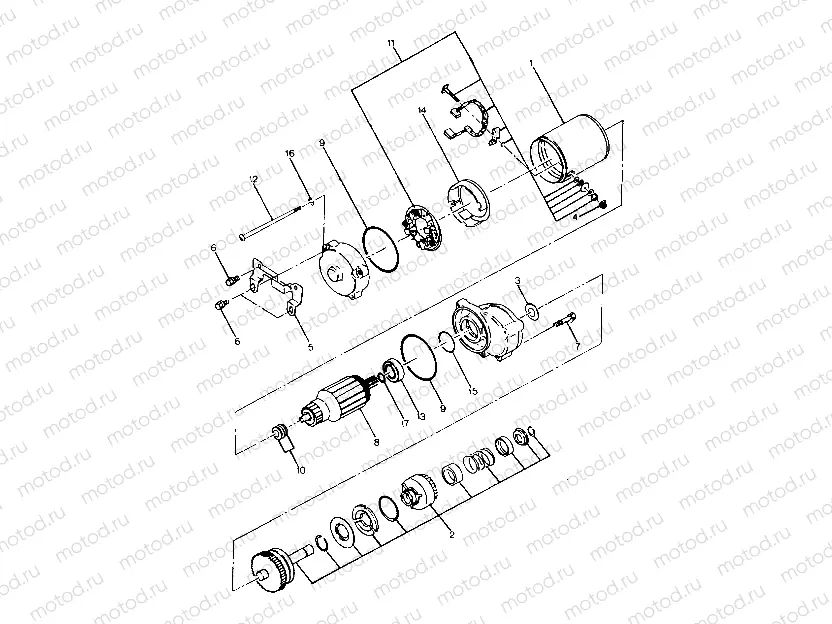 STARTING MOTOR ASSEMBLY BIG BOSS 4X6 (4919801980041A) | STARTING MOTOR ASSEMBLY BIG BOSS 4X6 (4919801980041A)