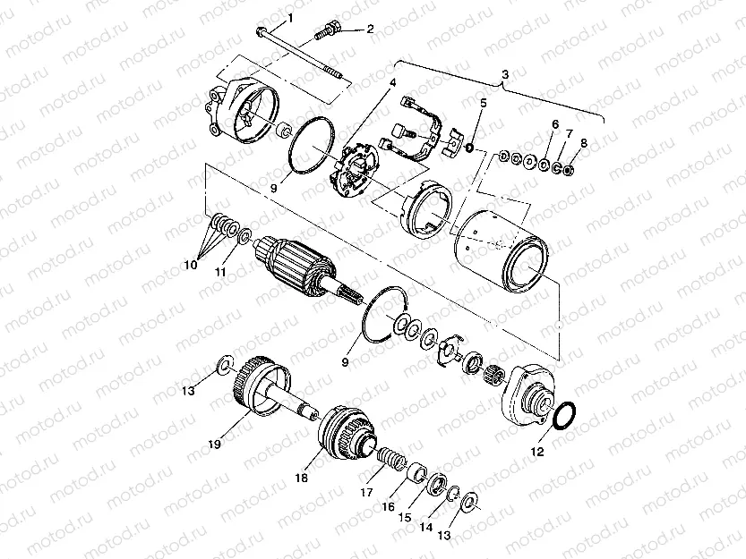 STARTING MOTOR ASSEMBLY SL 650 / B934058 (4924732473028A) | STARTING MOTOR ASSEMBLY SL 650 / B934058 (4924732473028A)