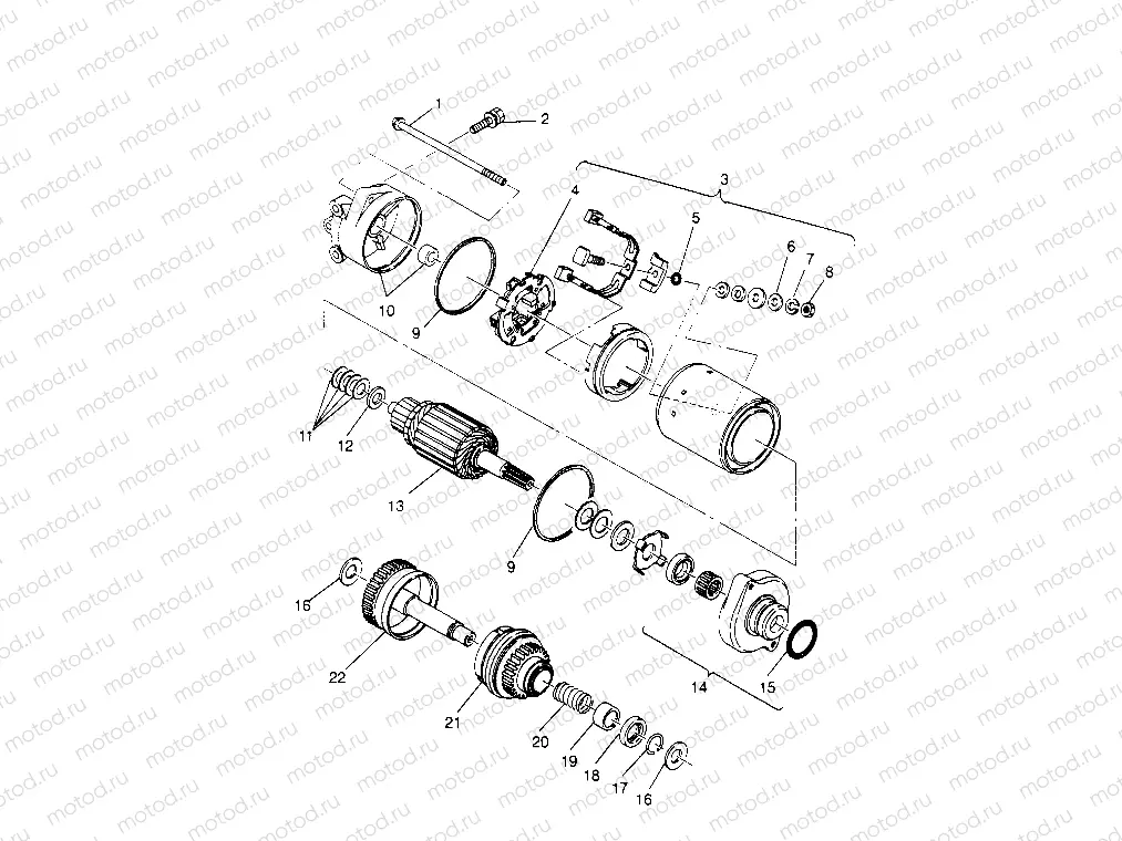 STARTING MOTOR ASSEMBLY SL 650 B954058 (4930483048C005) | STARTING MOTOR ASSEMBLY SL 650 B954058 (4930483048C005)