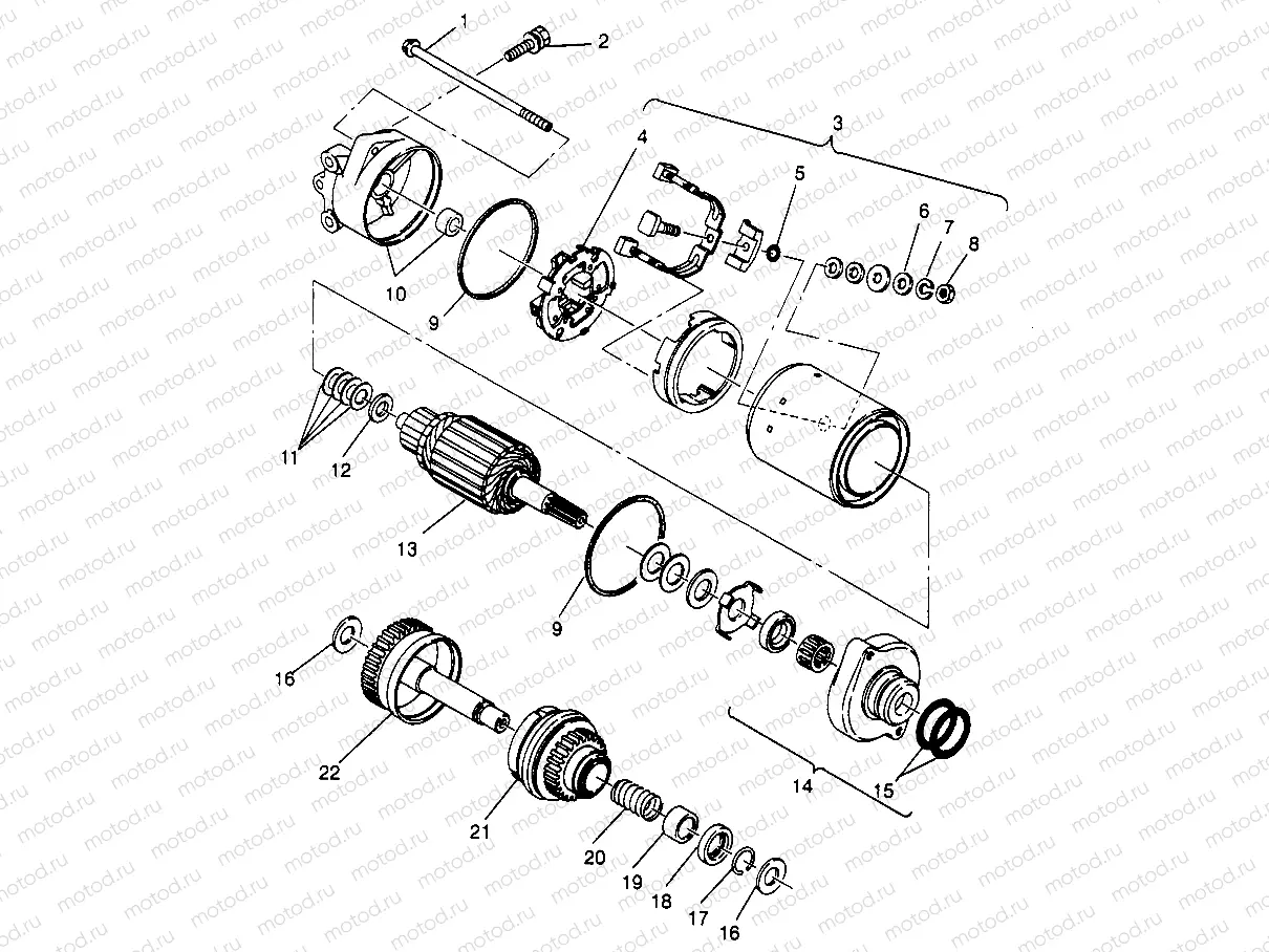 STARTING MOTOR ASSEMBLY  SLX 780 B954287 (4933953395C006) | STARTING MOTOR ASSEMBLY  SLX 780 B954287 (4933953395C006)