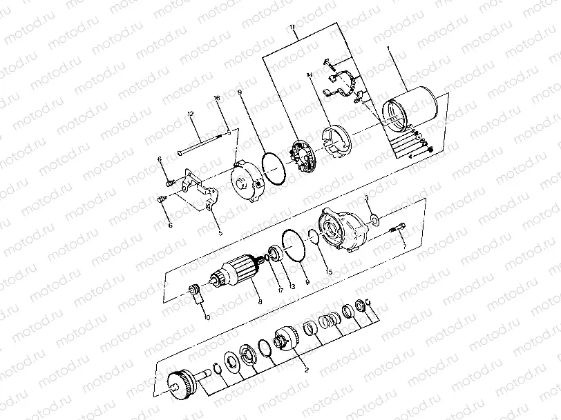 STARTING MOTOR ASSEMBLY  TRAIL BLAZER (4919761976037A) | STARTING MOTOR ASSEMBLY  TRAIL BLAZER (4919761976037A)