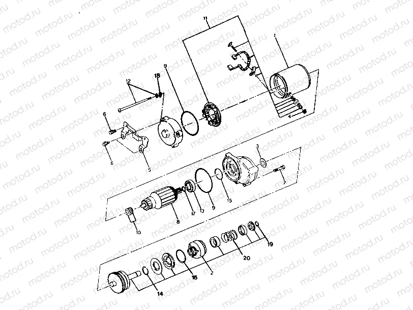 STARTING MOTOR ASSEMBLY  Trail Boss - Update (4919771977037A) | STARTING MOTOR ASSEMBLY  Trail Boss - Update (4919771977037A)