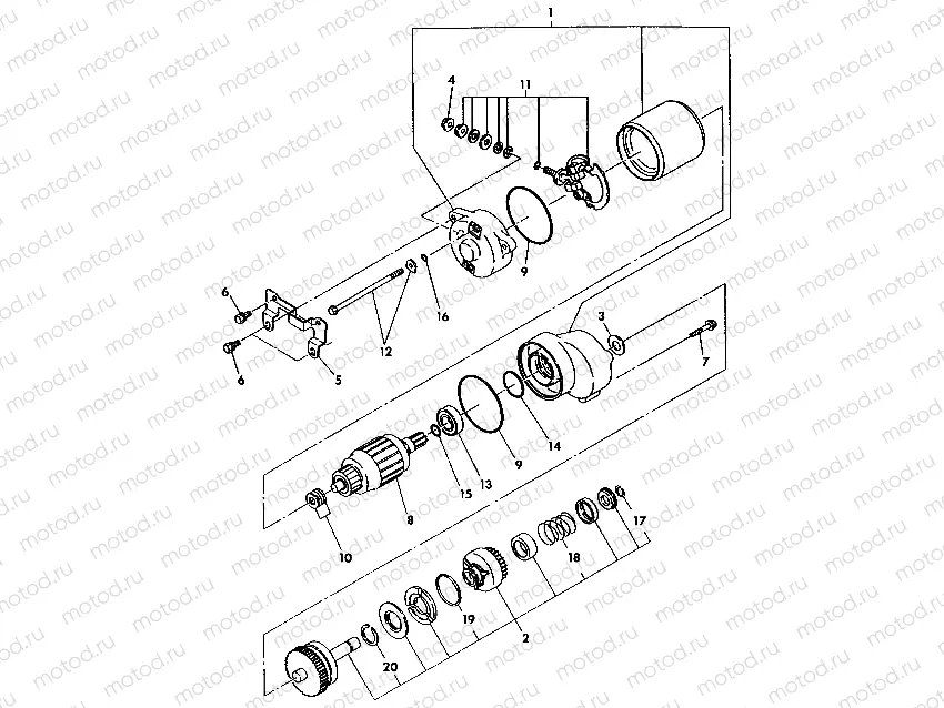 STARTING MOTOR ASSEMBLY Trail Boss / W928527 (4922892289037A) | STARTING MOTOR ASSEMBLY Trail Boss / W928527 (4922892289037A)