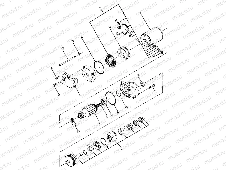 Starting Motor Assembly  Updated 5/90 (4917721772036A) | Starting Motor Assembly  Updated 5/90 (4917721772036A)