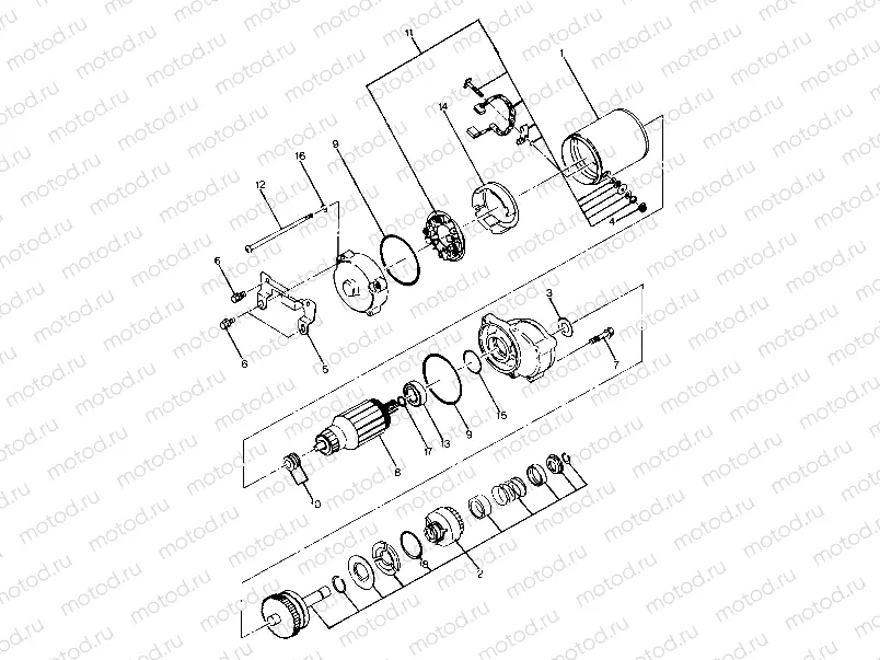 Starting Motor Assembly   Updated 5/90 (4917731773045A) | Starting Motor Assembly   Updated 5/90 (4917731773045A)