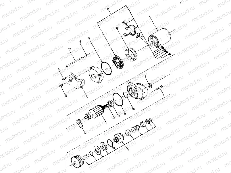 Starting Motor Assembly Updated 5/90 (4917741774040A) | Starting Motor Assembly Updated 5/90 (4917741774040A)