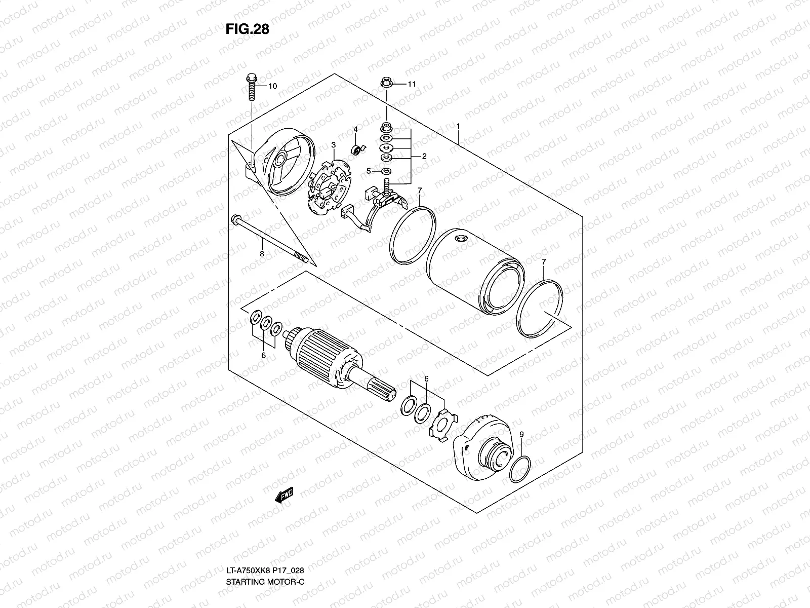 STARTING MOTOR (LT-A750XK8/XZK8/XK9/XZK9)