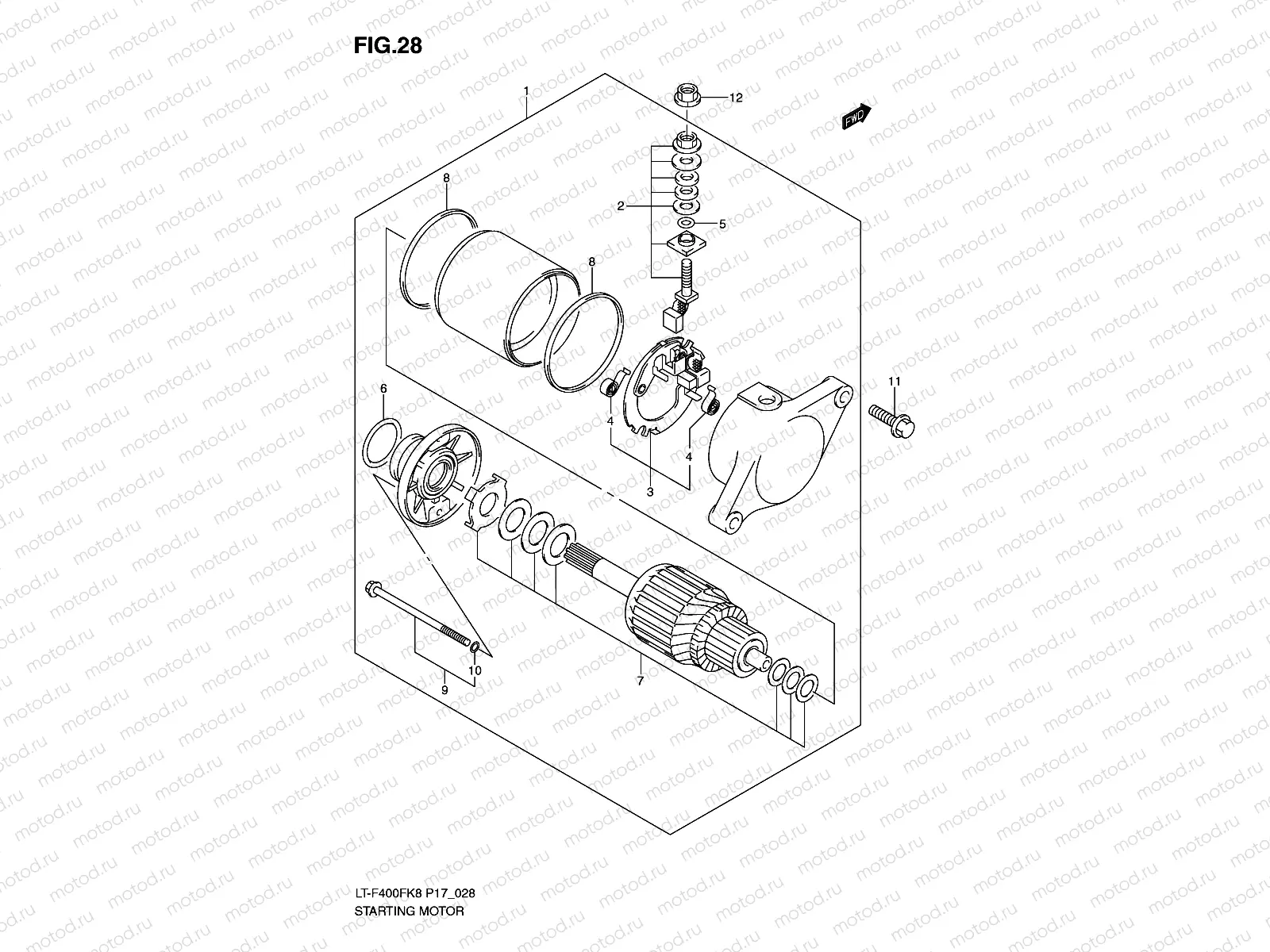 STARTING MOTOR (LT-F400FK8/FK9)