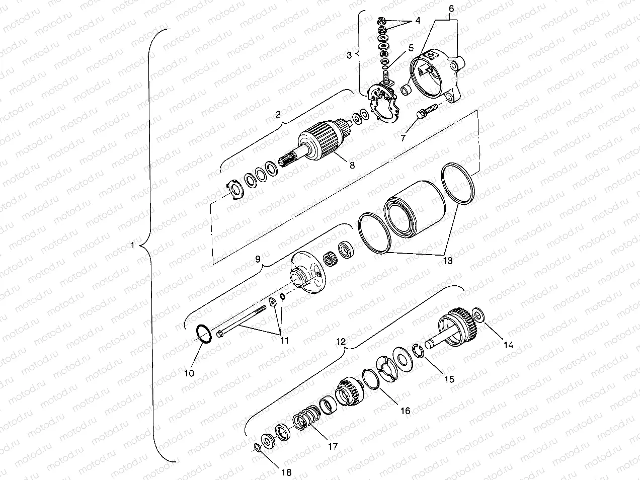 STARTING MOTOR Magnum 2X4 W967544 (4936033603D005) | STARTING MOTOR Magnum 2X4 W967544 (4936033603D005)