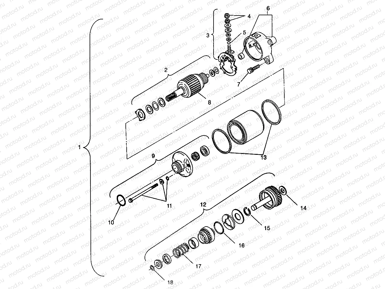 STARTING MOTOR Magnum 6X6 W968744 and Magnum 6X6 Swedish S968744 (4936073607E004) | STARTING MOTOR Magnum 6X6 W968744 and Magnum 6X6 Swedish S968744 (4936073607E004)