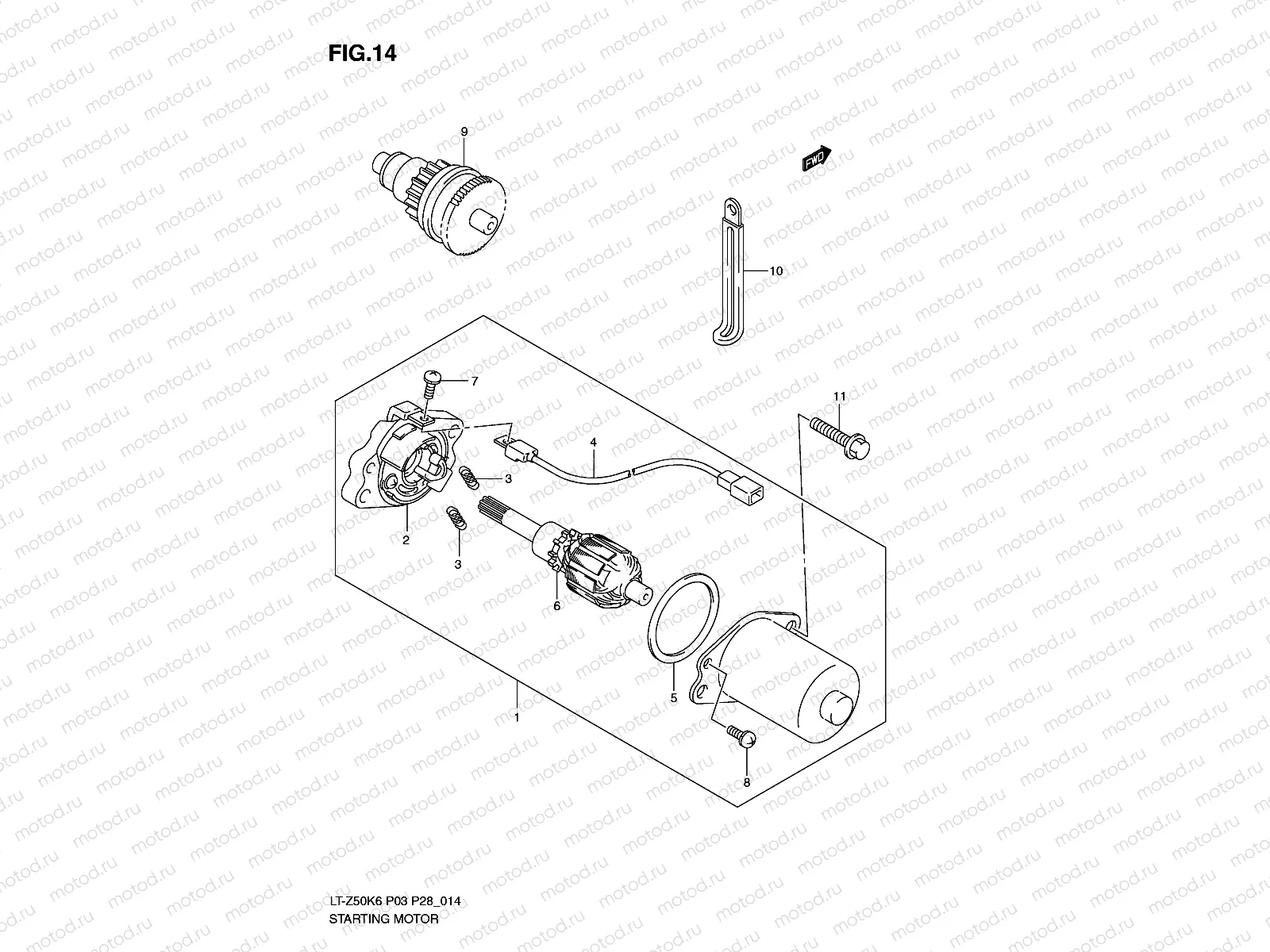STARTING MOTOR (MODEL K6/K7/K8)