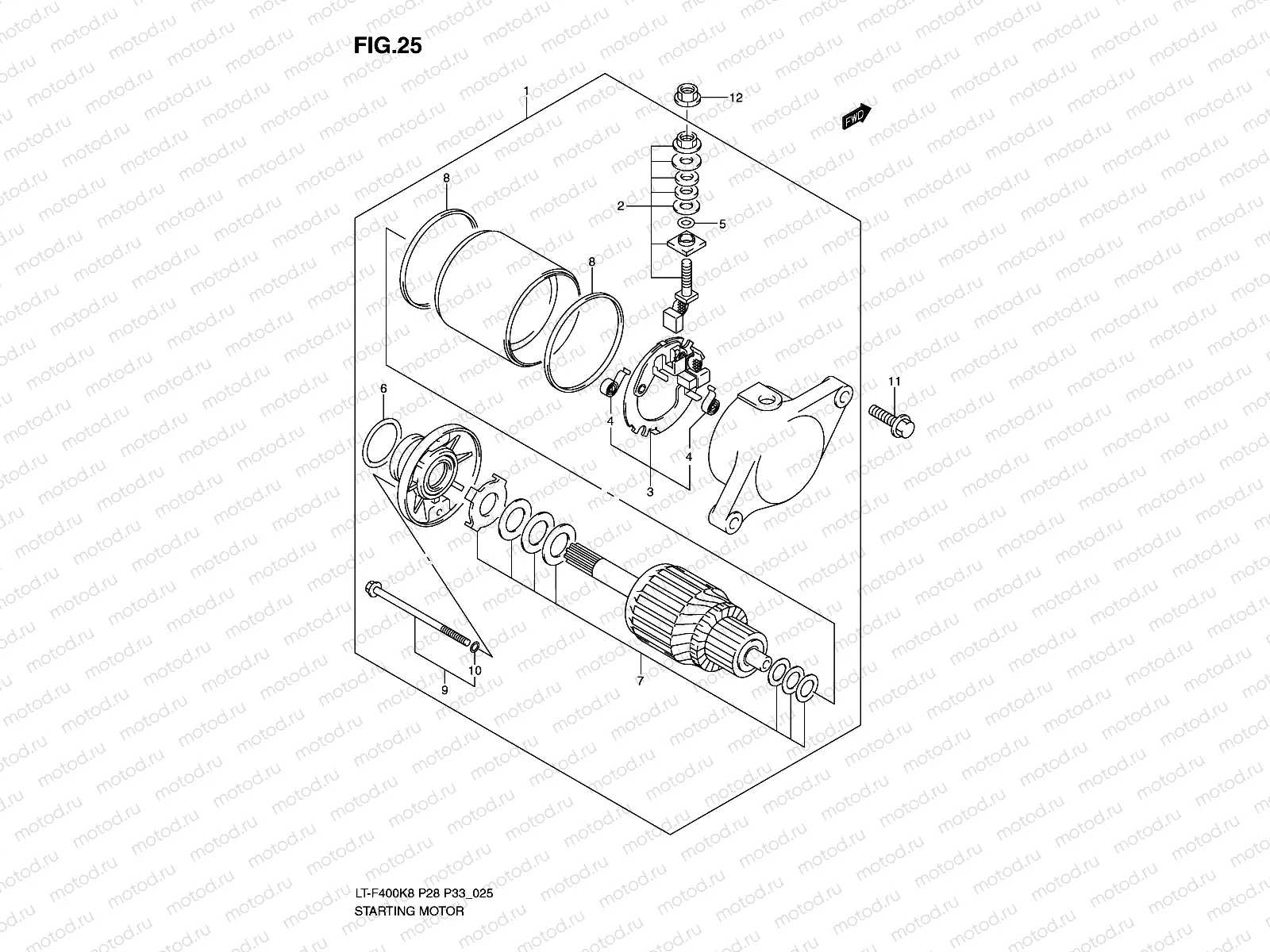 STARTING MOTOR (MODEL K8/K9)