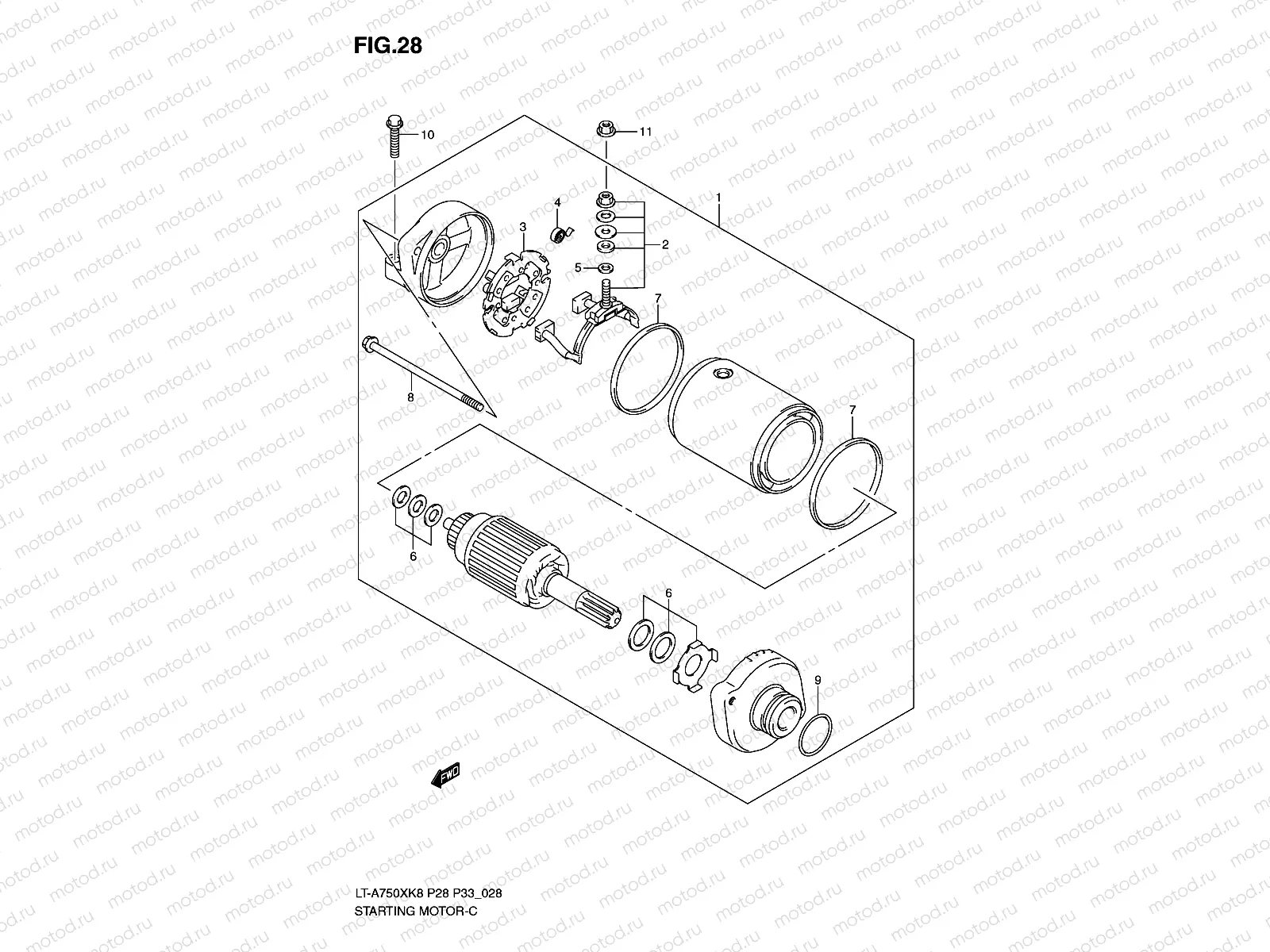 STARTING MOTOR (MODEL K8/K9)