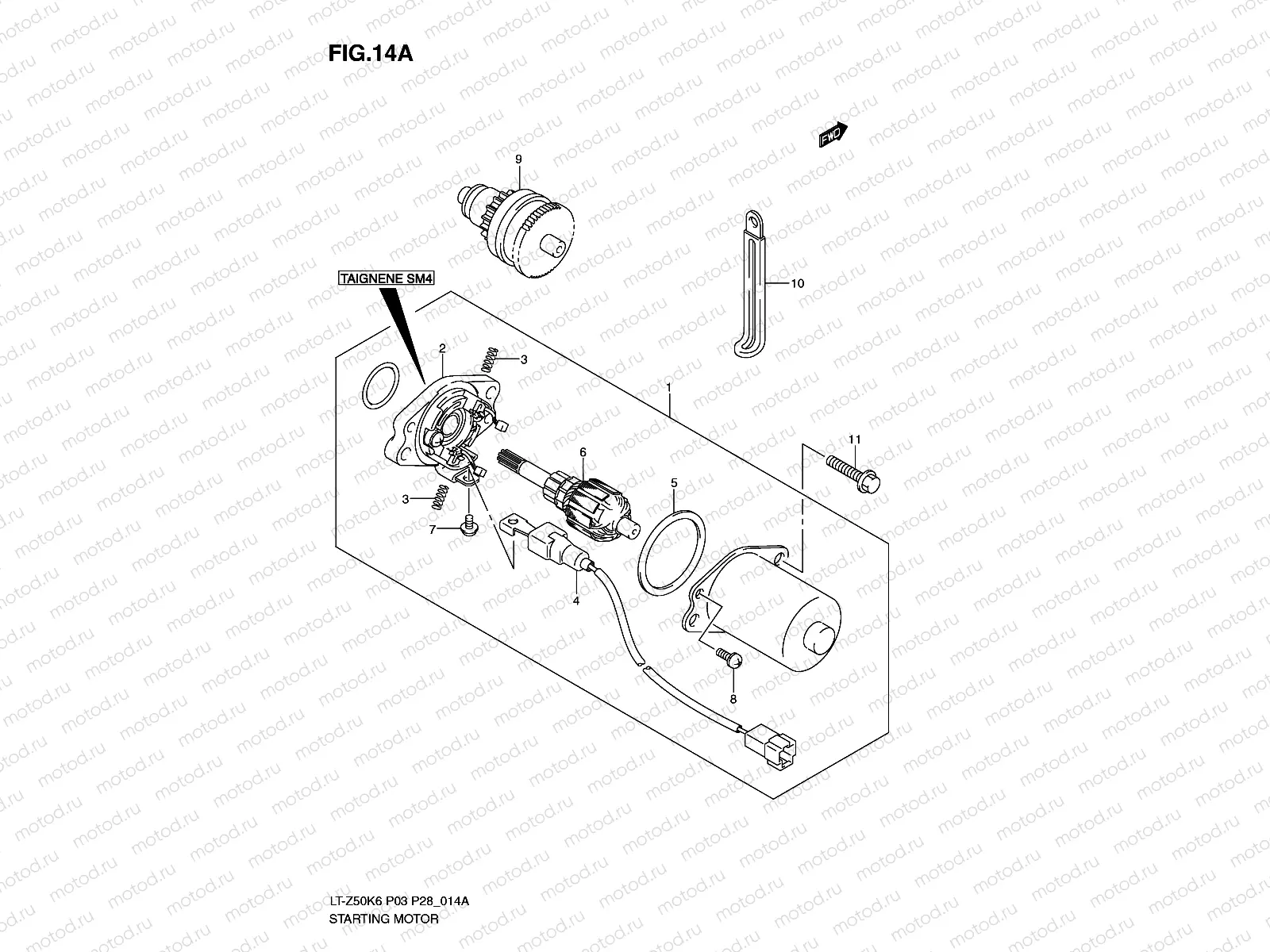 STARTING MOTOR (MODEL K8/K9/L0)
