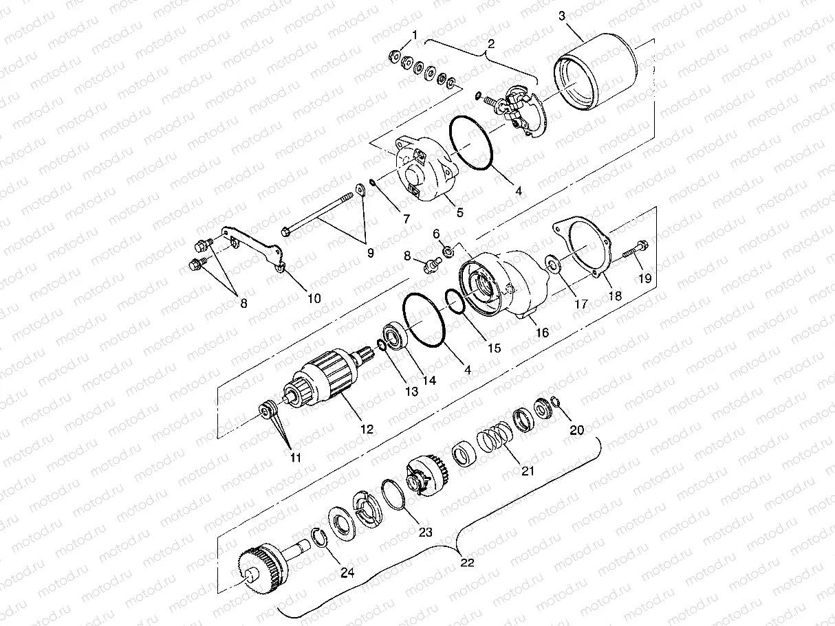STARTING MOTOR Sportsman 400L W97AC38C (4939673967D007) | STARTING MOTOR Sportsman 400L W97AC38C (4939673967D007)