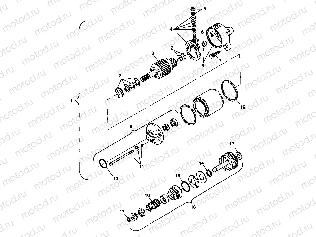 STARTING MOTOR - W98CH50A(C)(D)(E)(F) (4950135013e005) | STARTING MOTOR - W98CH50A(C)(D)(E)(F) (4950135013e005)