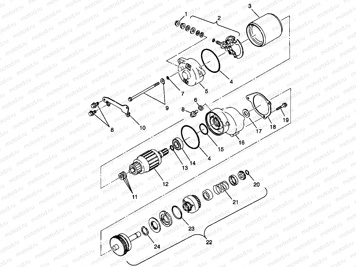 STARTING MOTOR XPLORER 400L W969140 (4935983598D005) | STARTING MOTOR XPLORER 400L W969140 (4935983598D005)
